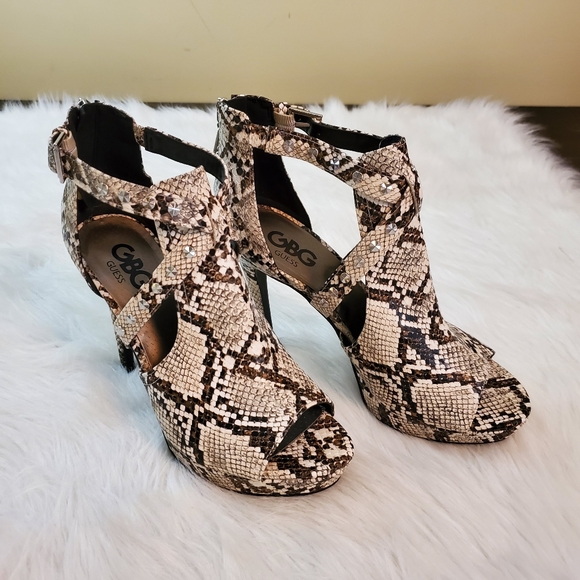 snake platform sandals